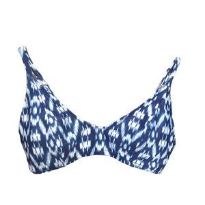 Old Navy scoop neck bikini top, blue pattern in size Medium